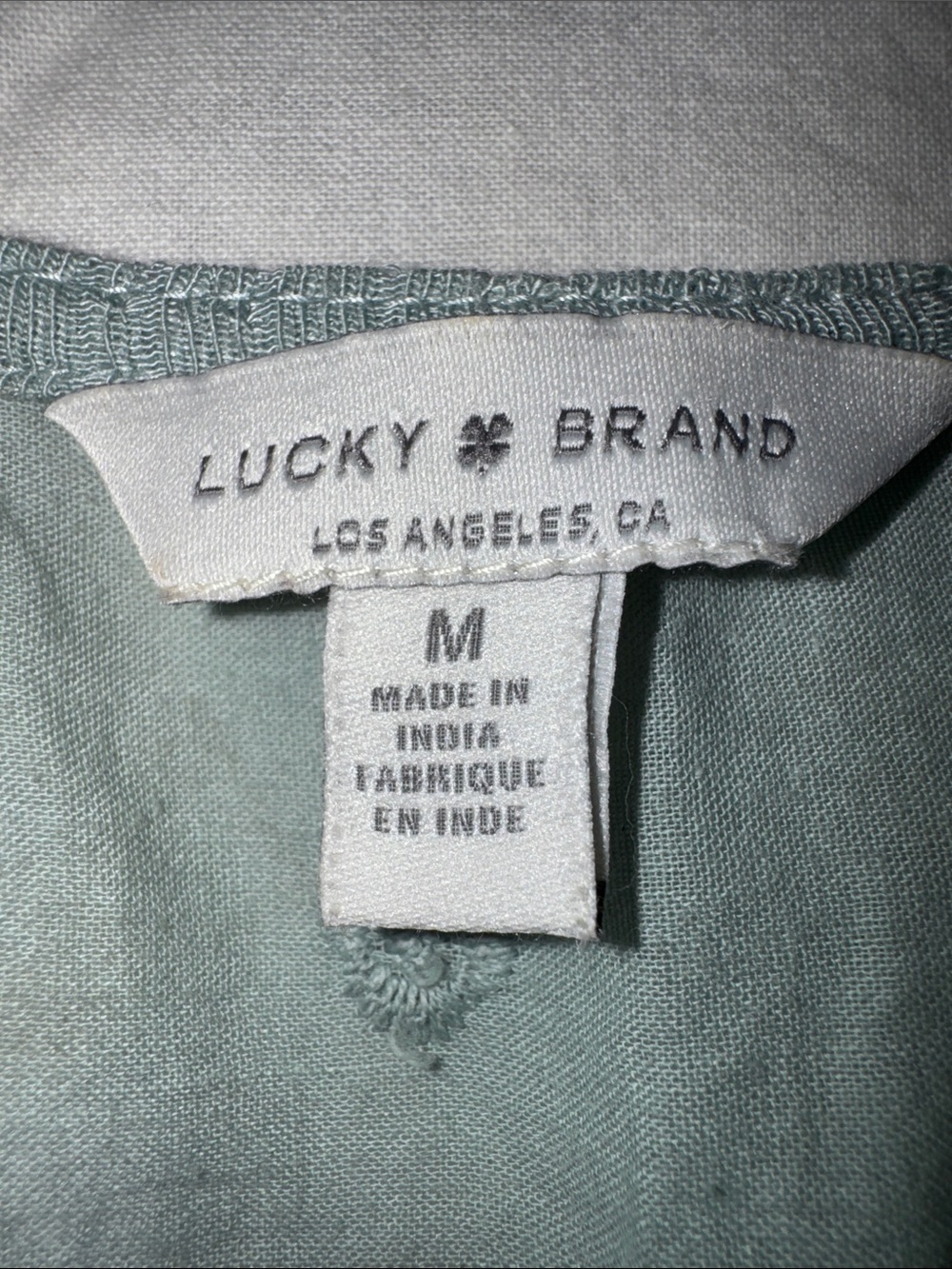 Lucky Brand Sage Green Printed V-Neck Tank Top - Picture 4 of 5